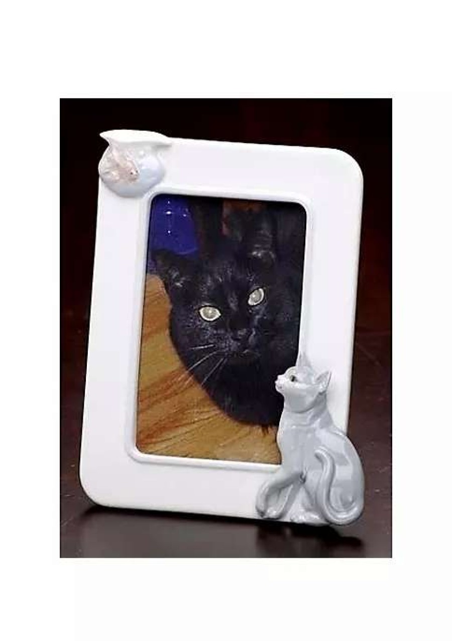 Home * | Deals Roman Club Pack Of 12 Cat And Fish Tabletop Photo Frames 7.75 White