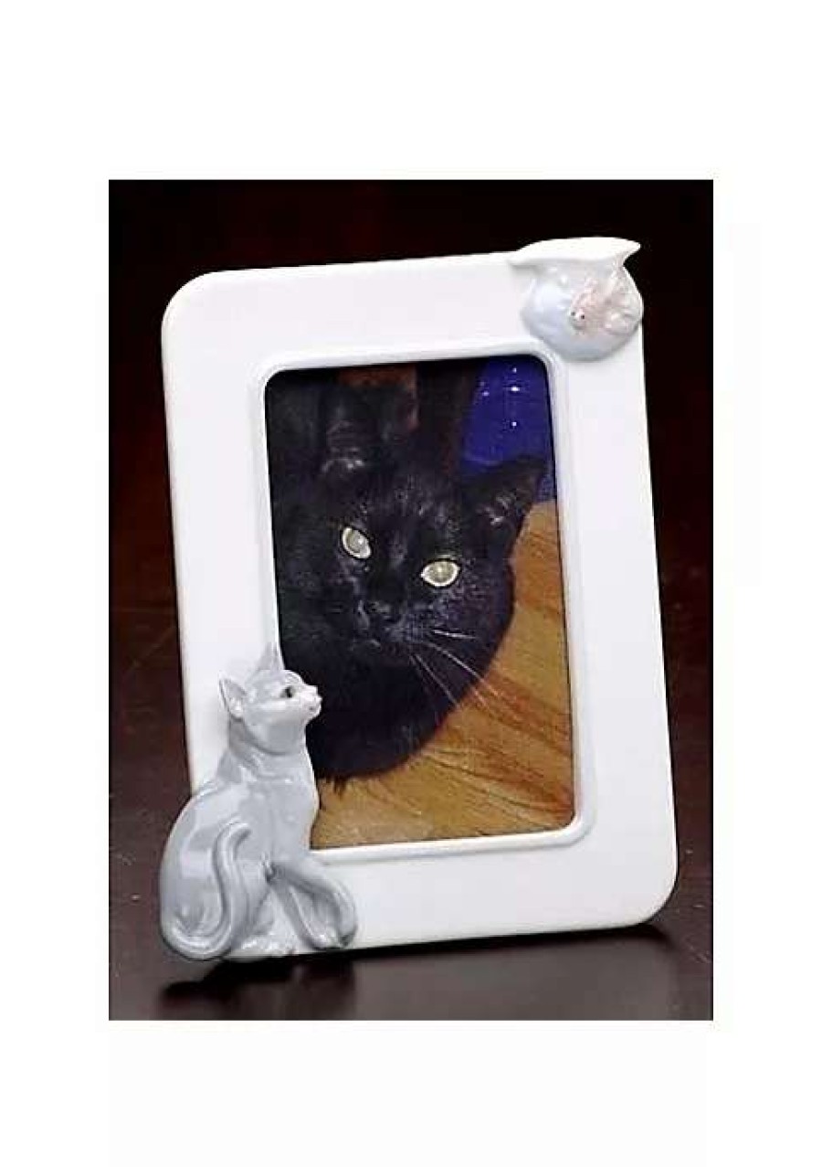 Home * | Deals Roman Club Pack Of 12 Cat And Fish Tabletop Photo Frames 7.75 White