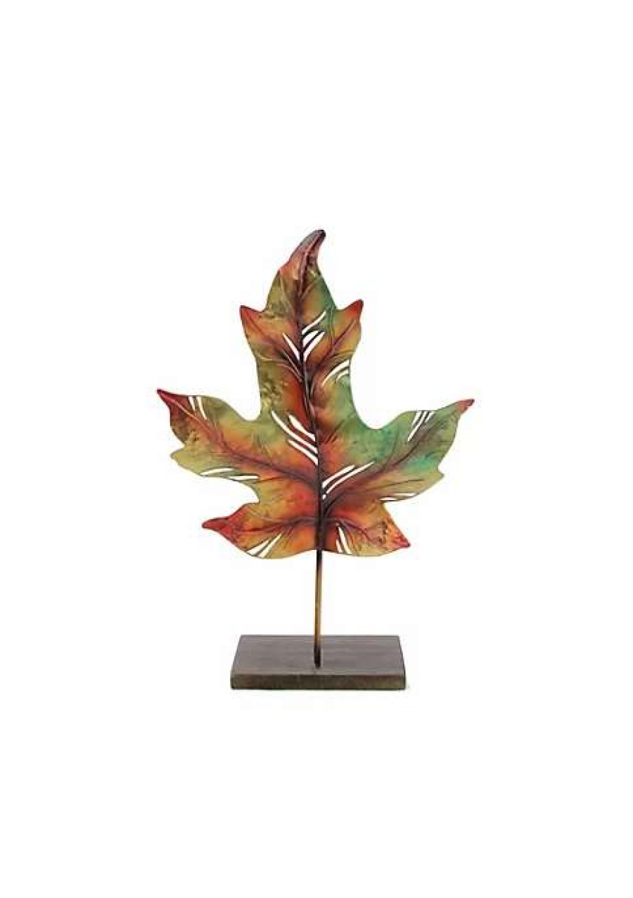 Home * | Promo Roman 14 And Brown Autumn Maple Leaf Votive Candle Holder Green