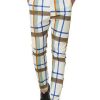 Men * | Outlet Lars Amadeus Men'S Formal Trousers Color Block Slim Fit Flat Front Plaid Dress Pants