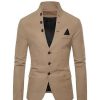 Men * | Coupon Lars Amadeus Men'S Stand Collar Blazer Slim Fit Single Breasted 3 Button Prom Suit Sports Coat