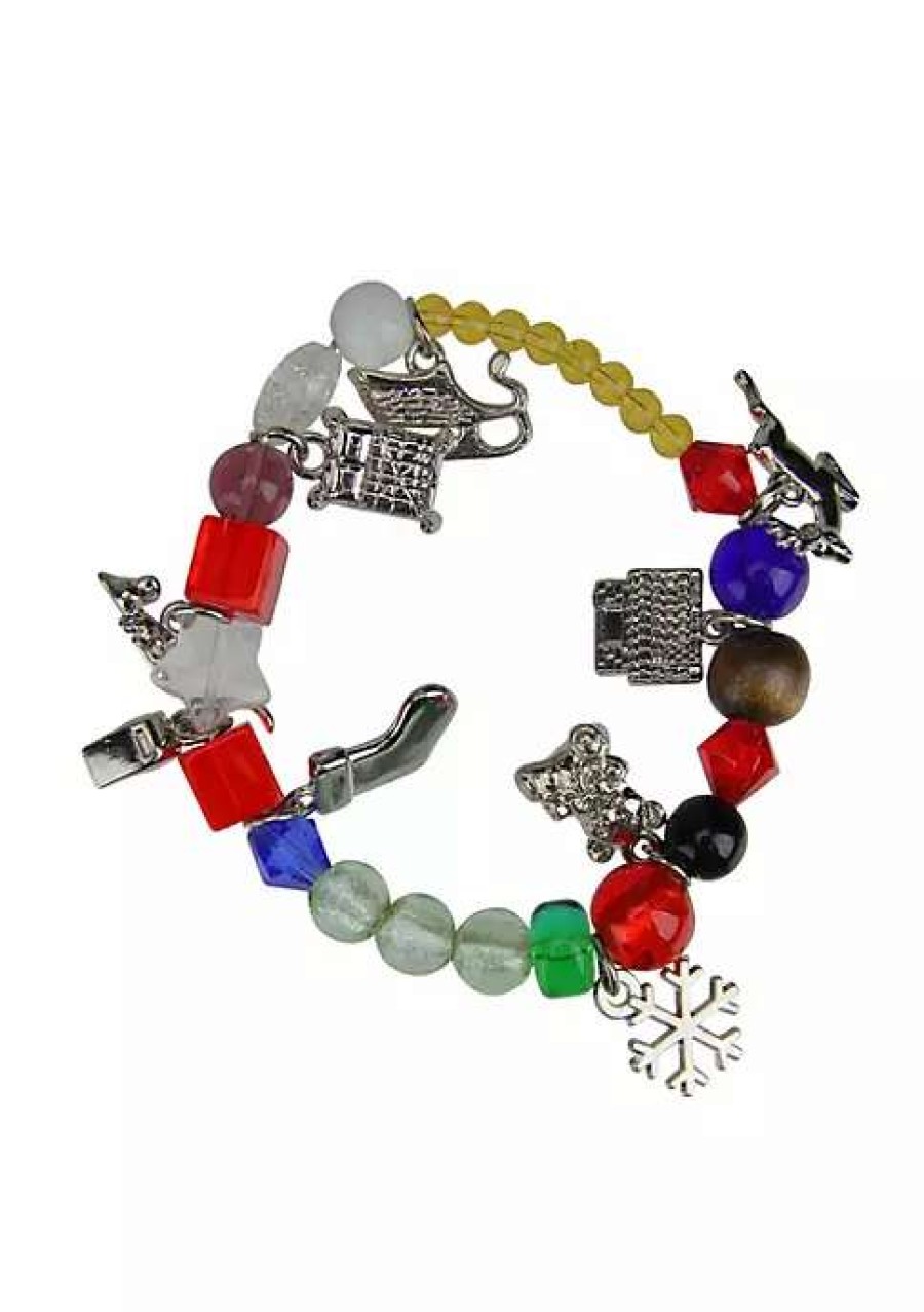 Jewelry * | Outlet Roman 7.5 The Night Before Christmas Adjustable Beaded Bracelet Red