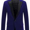 Men * | Best Pirce Lars Amadeus Men'S Velvet Blazer One Button Party Prom Tuxedo Dinner Suit Jacket Sports Coat