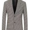 Men * | Cheap Lars Amadeus Men'S Houndstooth Blazer Notched Lapel Suit Jacket Plaid Sports Coat