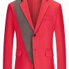 Men * | Best Pirce Lars Amadeus Men'S Patchwork Blazer Slim Fit Wedding Prom Dress Sports Coat Suit Jackets