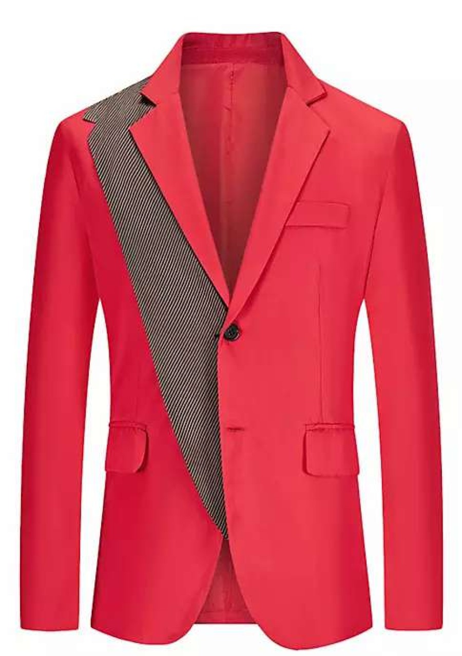 Men * | Best Pirce Lars Amadeus Men'S Patchwork Blazer Slim Fit Wedding Prom Dress Sports Coat Suit Jackets