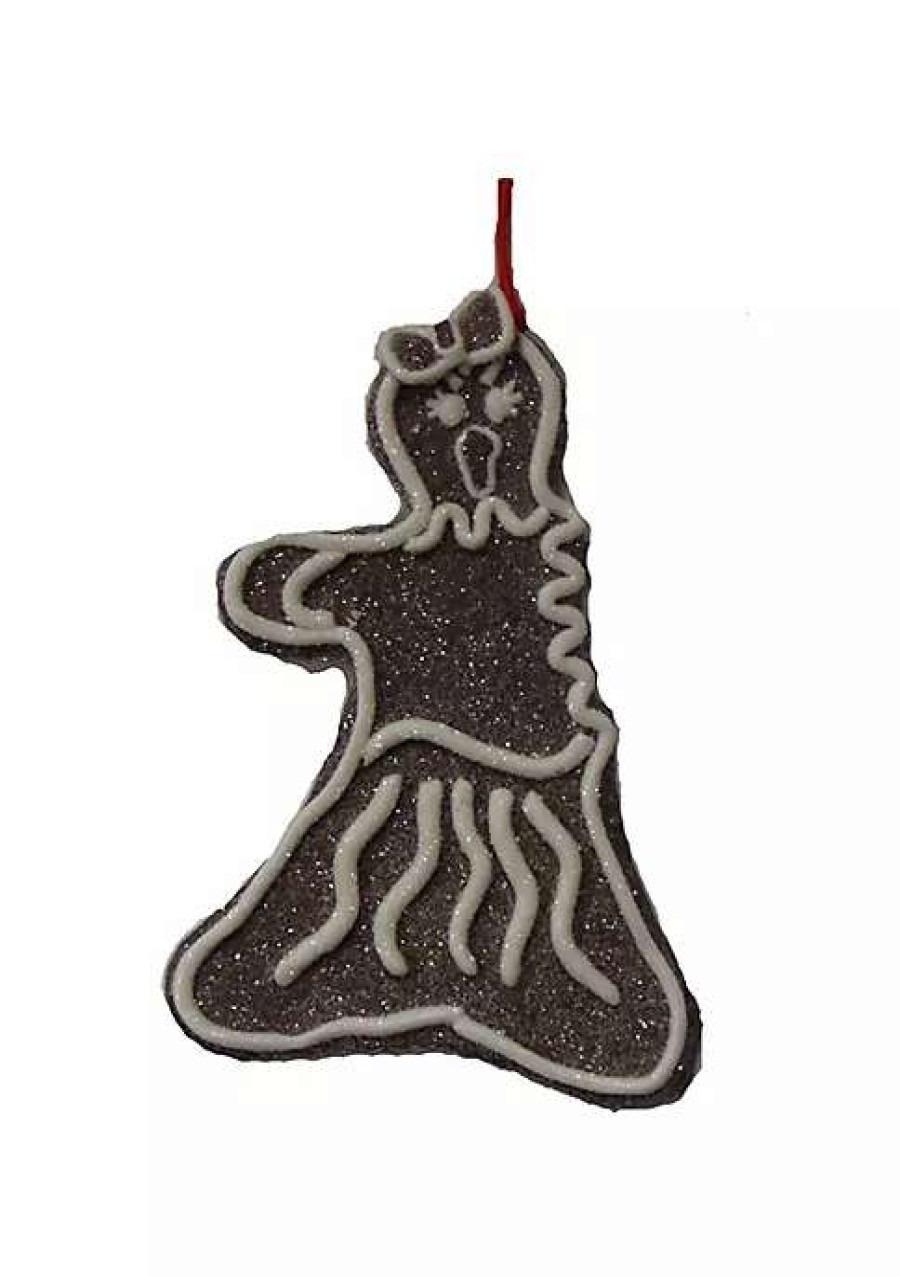 Ornaments * | Brand New Roman Sweet Memories Sugared Angry Gingerbread Girl Cookie Bite Christmas Ornament Brown