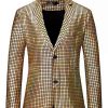 Men * | Hot Sale Lars Amadeus Men'S Sequin Blazer Slim Fit Two Button Disco Party Metallic Sports Coat