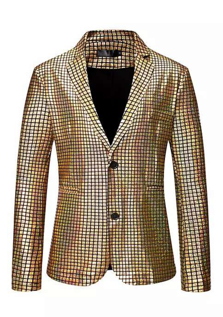 Men * | Hot Sale Lars Amadeus Men'S Sequin Blazer Slim Fit Two Button Disco Party Metallic Sports Coat