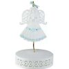 Home * | Discount Roman Blue Ribbon Porcelain Angel Ornament With Hanger And Base #46721B White