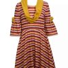 Kids * | Best Deal Bonnie Jean Girls 7-16 3/4 Bell Sleeve Dress Wine