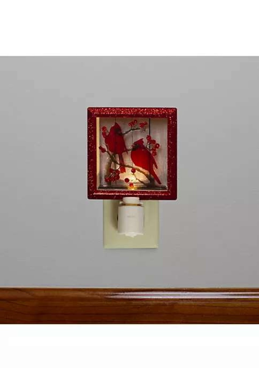 Home * | Top 10 Roman 6 And Brown Glitter Cardinal Christmas Night Light Red