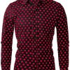 Men * | Buy Lars Amadeus Men'S Shirts Polka Dots Long Sleeve Slim Fit Printed Dress Button Down Shirt