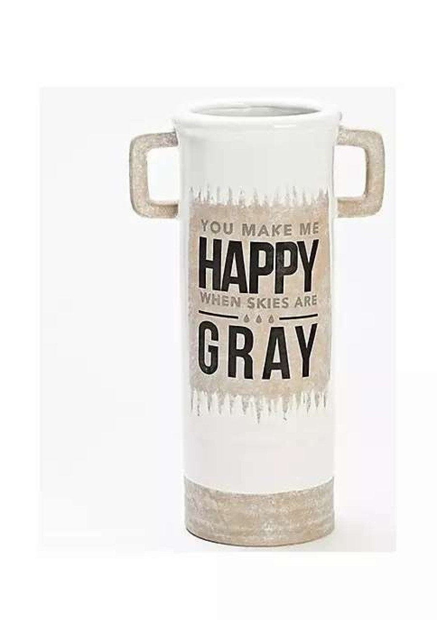 Home * | Budget Roman 17.25 You Make Me Happy When Skies Are Gray Vase Stand Brown