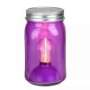 Home * | Best Sale Roman 6.5 Battery Operated Led Edison Bulb Vintage-Style Glass Mason Jar Lantern Purple