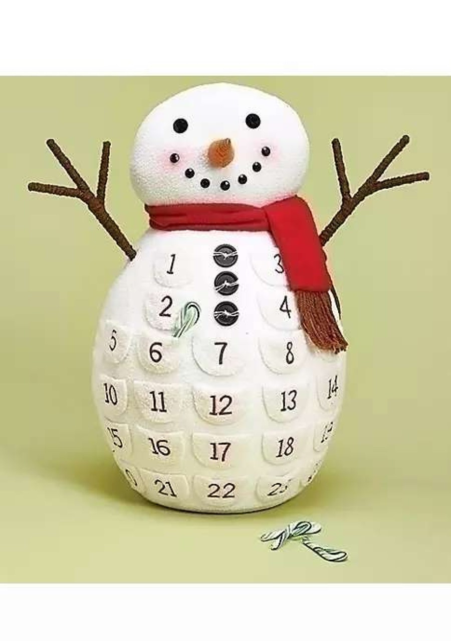 Home * | Top 10 Roman 18 And Red Plush Christmas Snowman Countdown Calendar Tabletop White