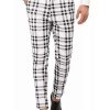 Men * | Top 10 Lars Amadeus Men'S Business Plaid Pants Drawstring Checked Dress Trousers