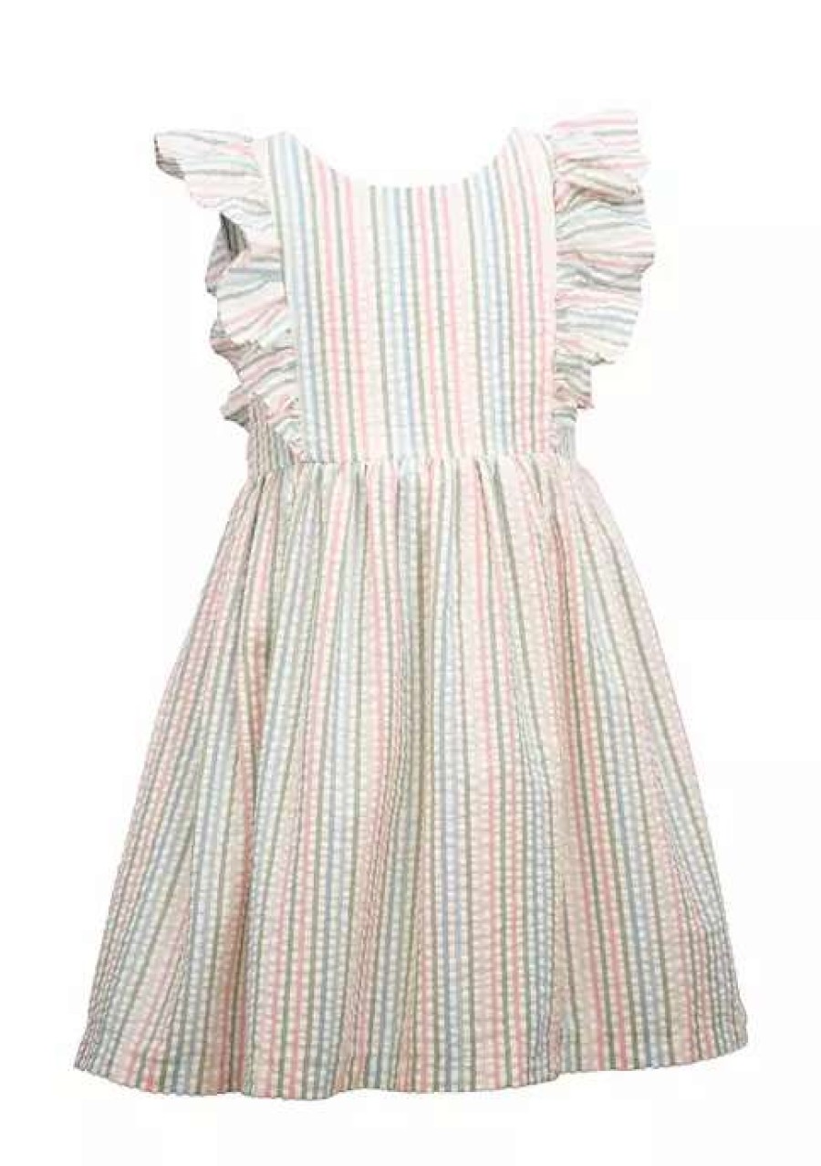 Kids * | Coupon Bonnie Jean Baby Girls Sleeveless Seersucker Stripe Dress Multi