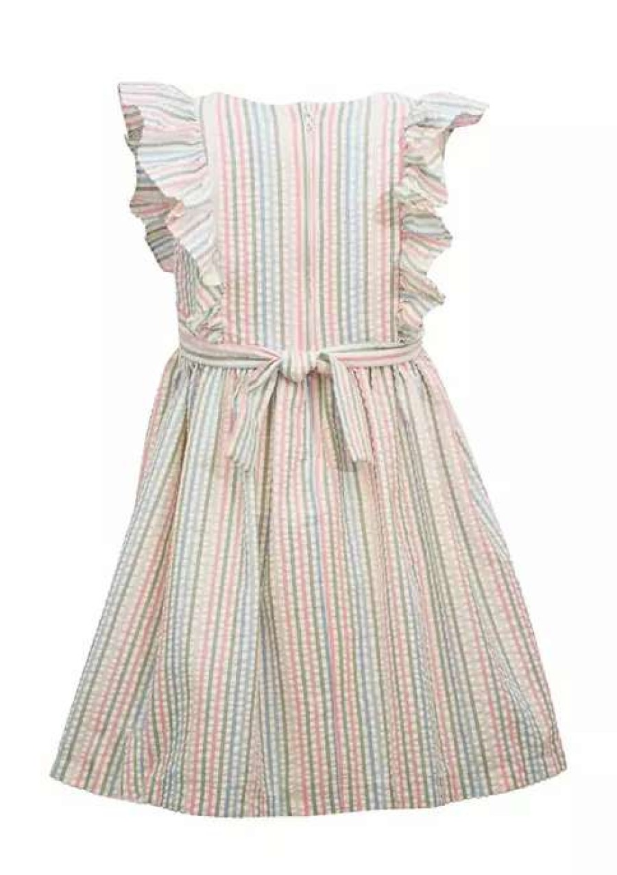 Kids * | Coupon Bonnie Jean Baby Girls Sleeveless Seersucker Stripe Dress Multi