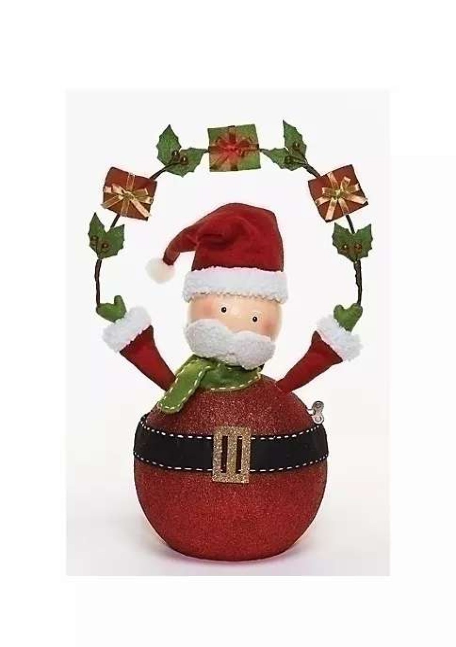 Home * | Cheapest Roman 13 And Green Animated Santa Claus With Gifts Christmas Figurine Red