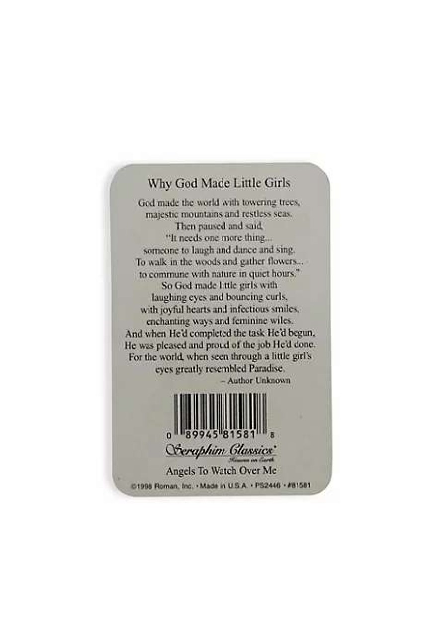 Home * | Budget Roman Club Pack Of 25 Seraphim Classics 'Why God Made Little Girls' Prayer Cards 3.5 White