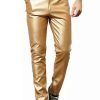 Men * | Discount Lars Amadeus Men'S Metallic Pants Slim Fit Night Club Disco Shiny Faux Leather Pants