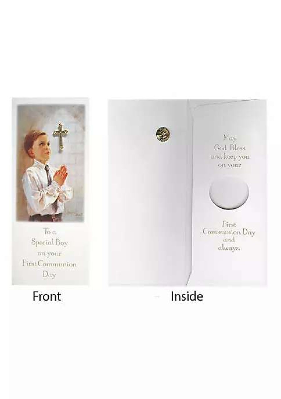 Home * | Top 10 Roman Club Pack Of 24 Boy First Communion Day Gift Card & Cross Pin #40118 Open Miscellaneous