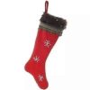 Home * | Cheapest Roman 26 And Gray Contemporary Snowflake Christmas Stocking Red