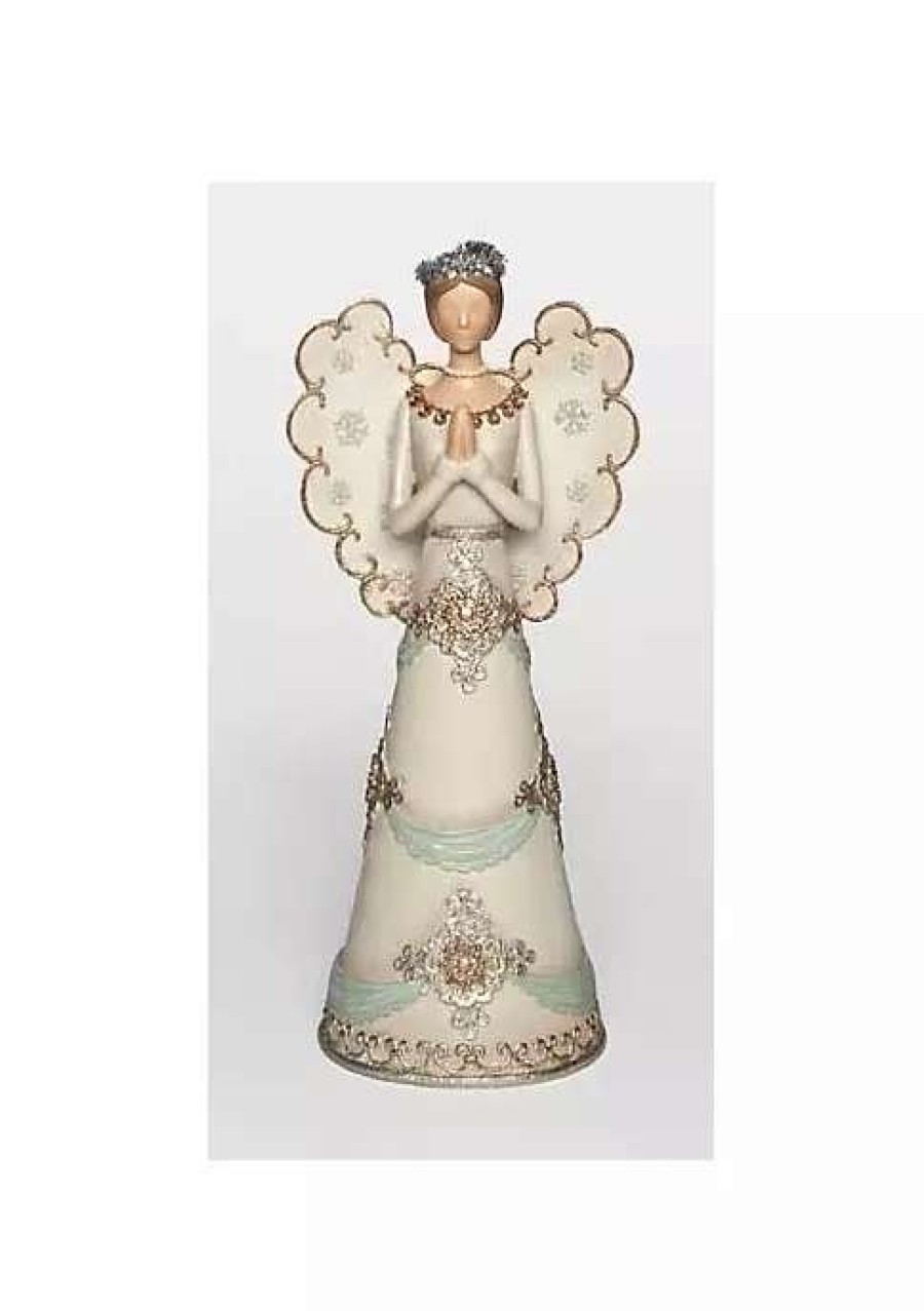 Home * | Best Pirce Roman 12.5 And Brown Angel Christmas Tabletop Figure White