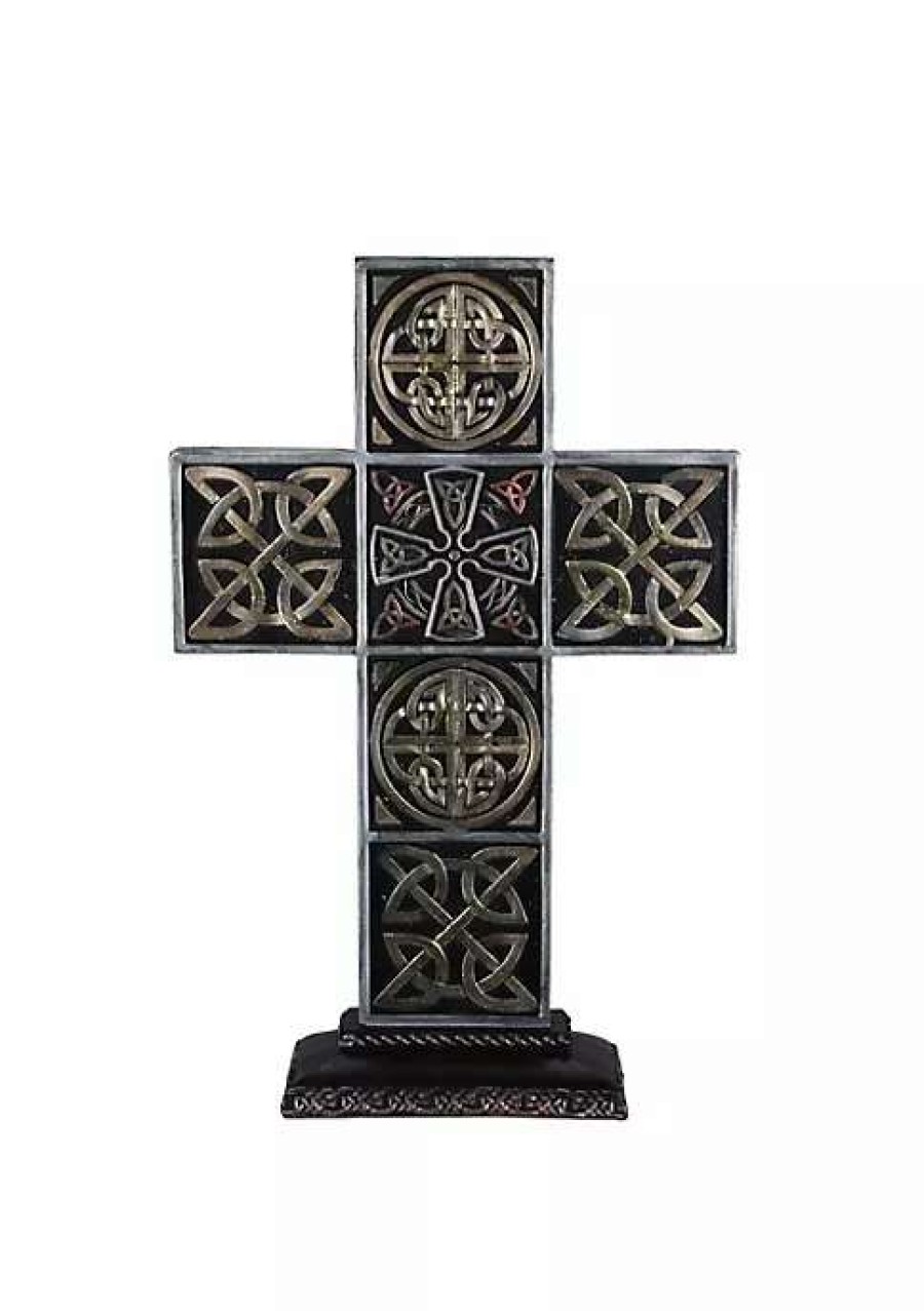 Home * | Deals Roman 13 And Brown Celtic Knot Cross Tabletop Black