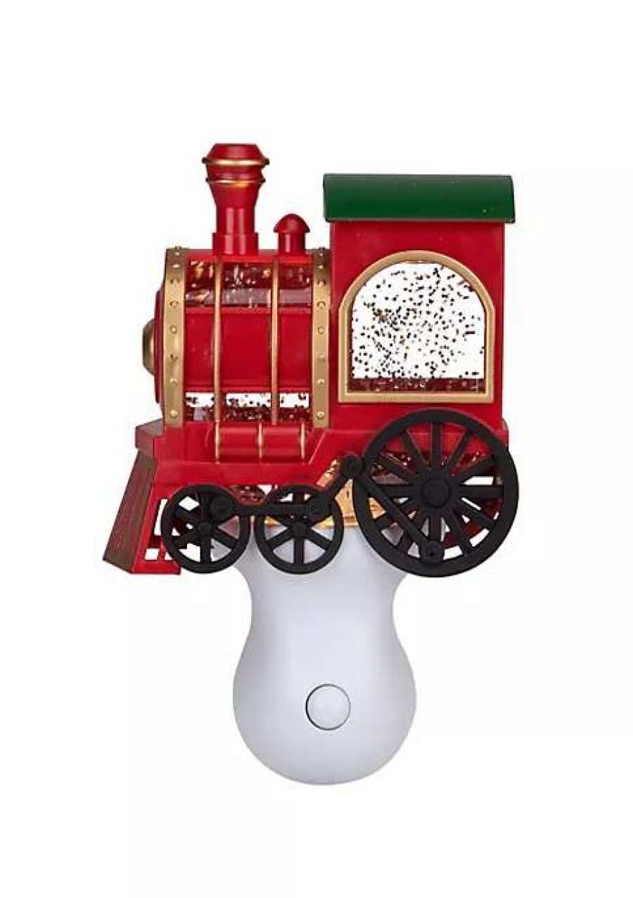 Home * | Coupon Roman 6.5 Green And Gold Glitter Bubble Lamp Christmas Train Night Light Red