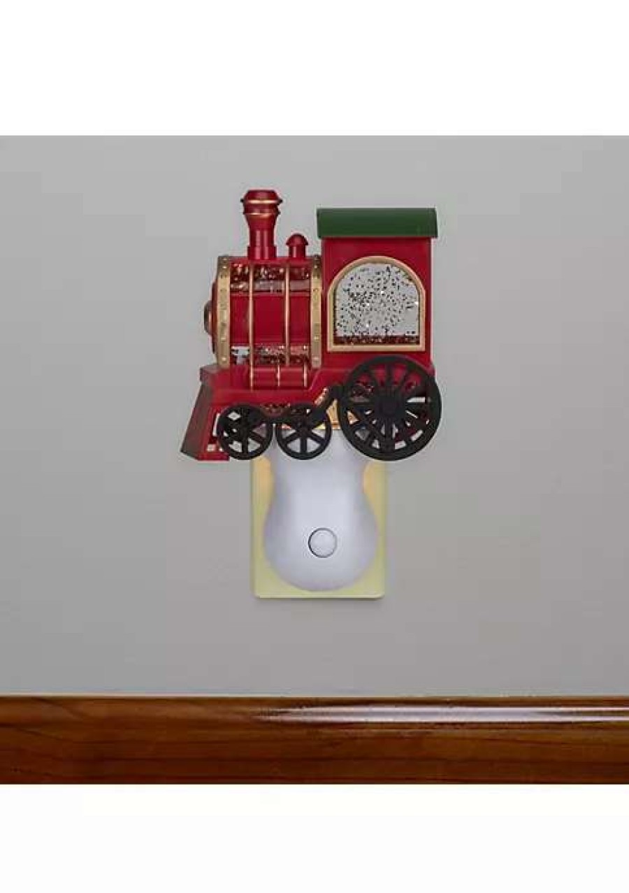 Home * | Coupon Roman 6.5 Green And Gold Glitter Bubble Lamp Christmas Train Night Light Red