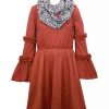 Kids * | Wholesale Bonnie Jean Girls 7-16 Knit Solid Dress Burgundy