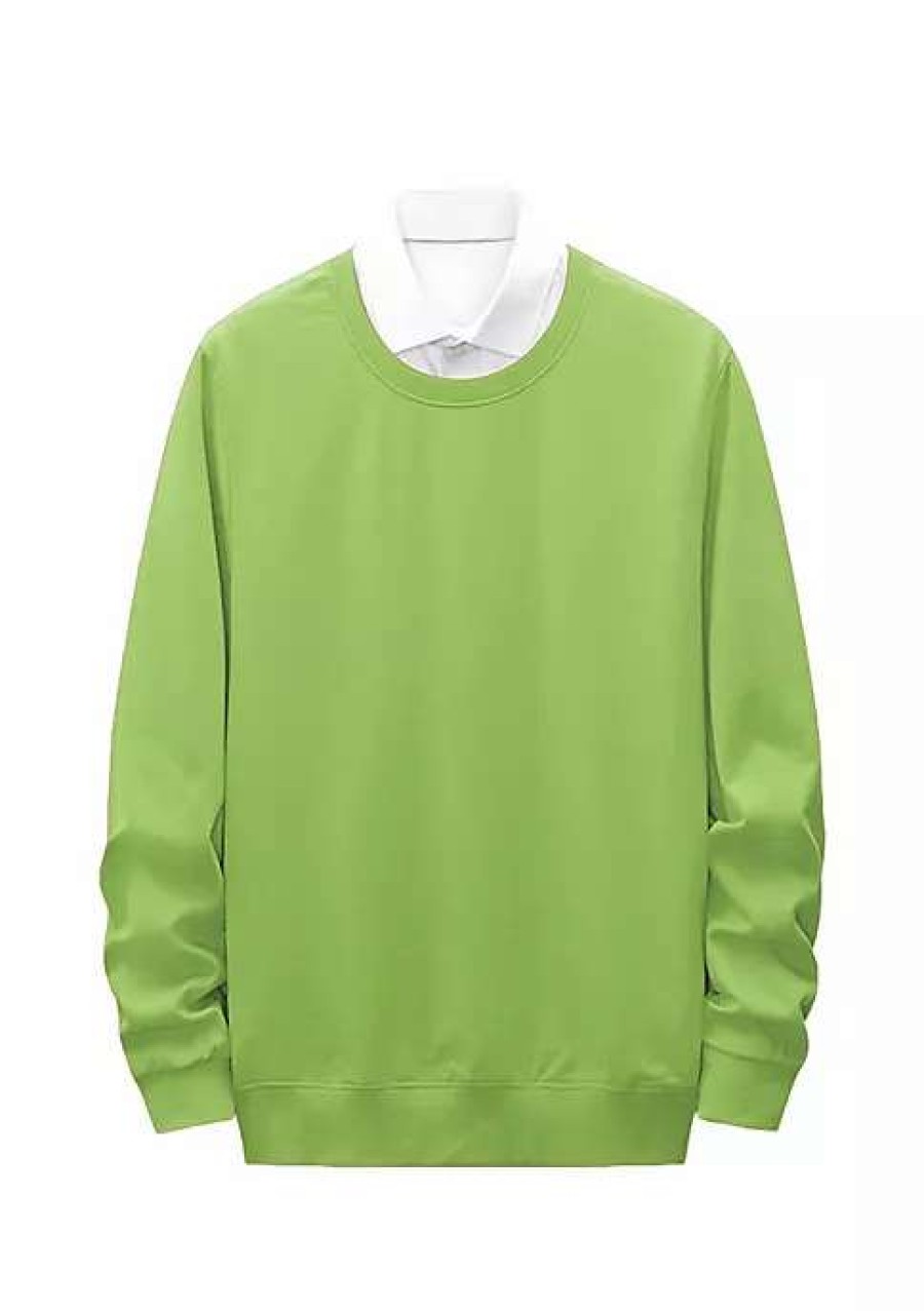 Men * | Discount Lars Amadeus Men'S Sweatshirt Crewneck Classic Regular Fit Long Sleeves Solid Basic Pullover