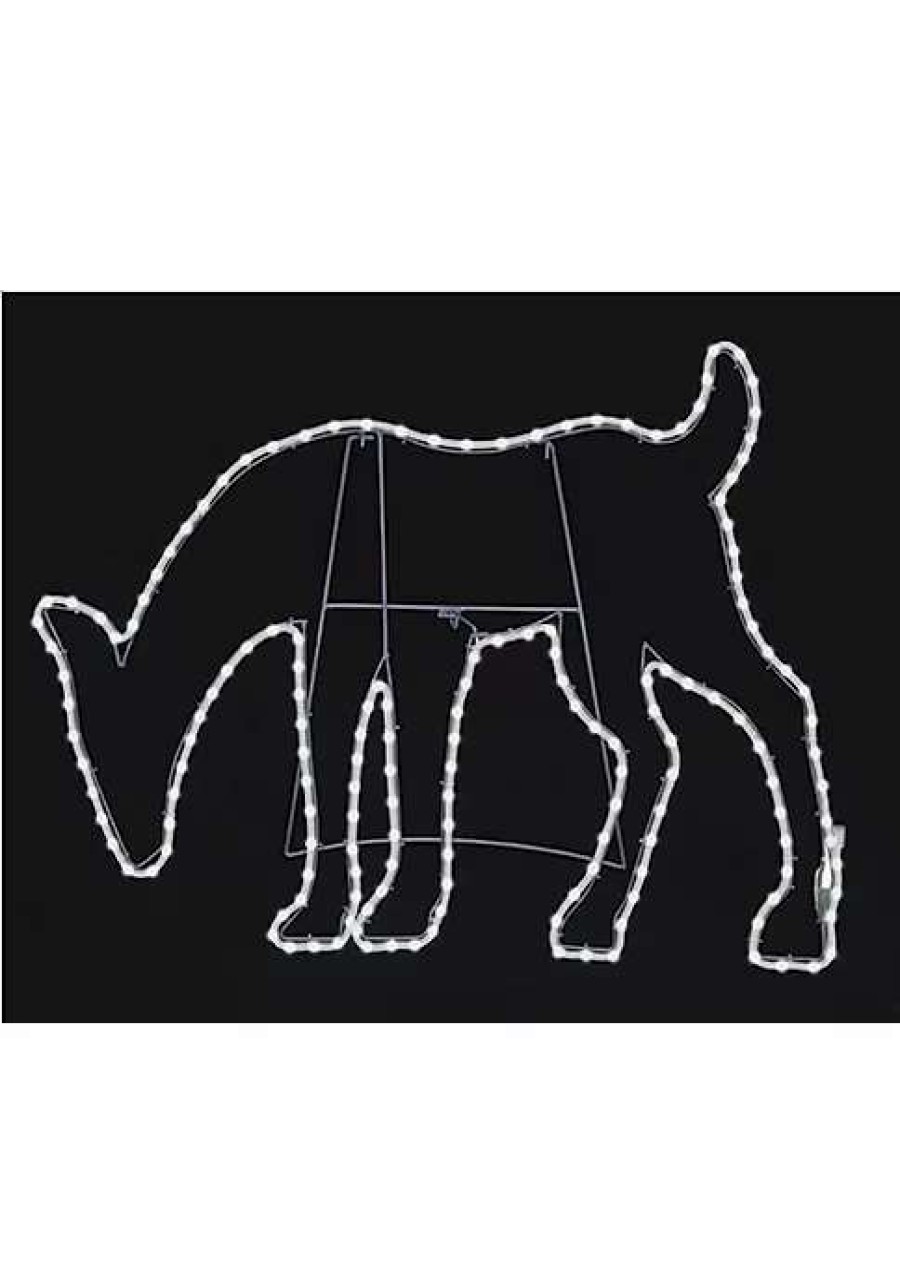 Home * | Best Deal Roman 31 Led Lighted Deer Head Down Christmas Outdoor Silhouette Decoration White