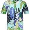 Men * | Deals Lars Amadeus Men'S Slim Fit Floral Print Short Sleeve Button Down Beach Hawaiian Shirt