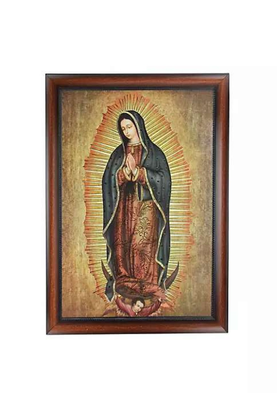 Home * | Promo Roman 28 Decorative Framed Our Lady Of Guadalupe Religious Cultural Picture Brown