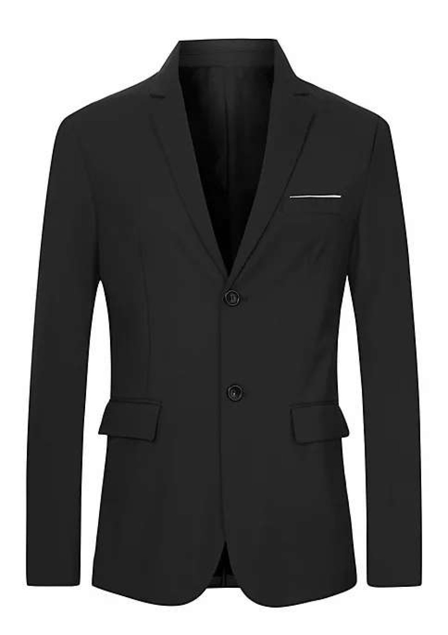 Men * | Top 10 Lars Amadeus Men'S Dress Blazer Slim Fit Lapel Collar Two Button Formal Sport Coats