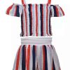 Kids * | Best Sale Bonnie Jean Girls 4-6X Striped Smocked Set Red