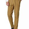 Men * | Brand New Lars Amadeus Men'S Dress Striped Pants Slim Fit Flat Front Business Pencil Trousers