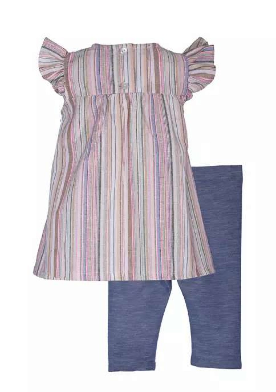 Kids * | Top 10 Bonnie Jean Girls 4-6X Woven Top And Legging Set Multi