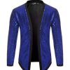 Men * | Best Pirce Lars Amadeus Men'S Sequin Cardigan Sparkle Open Front Disco Party Glitter Jacket