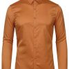 Men * | Outlet Lars Amadeus Men'S Dress Regular Fit Point Collar Long Sleeve Button Down Solid Shirts