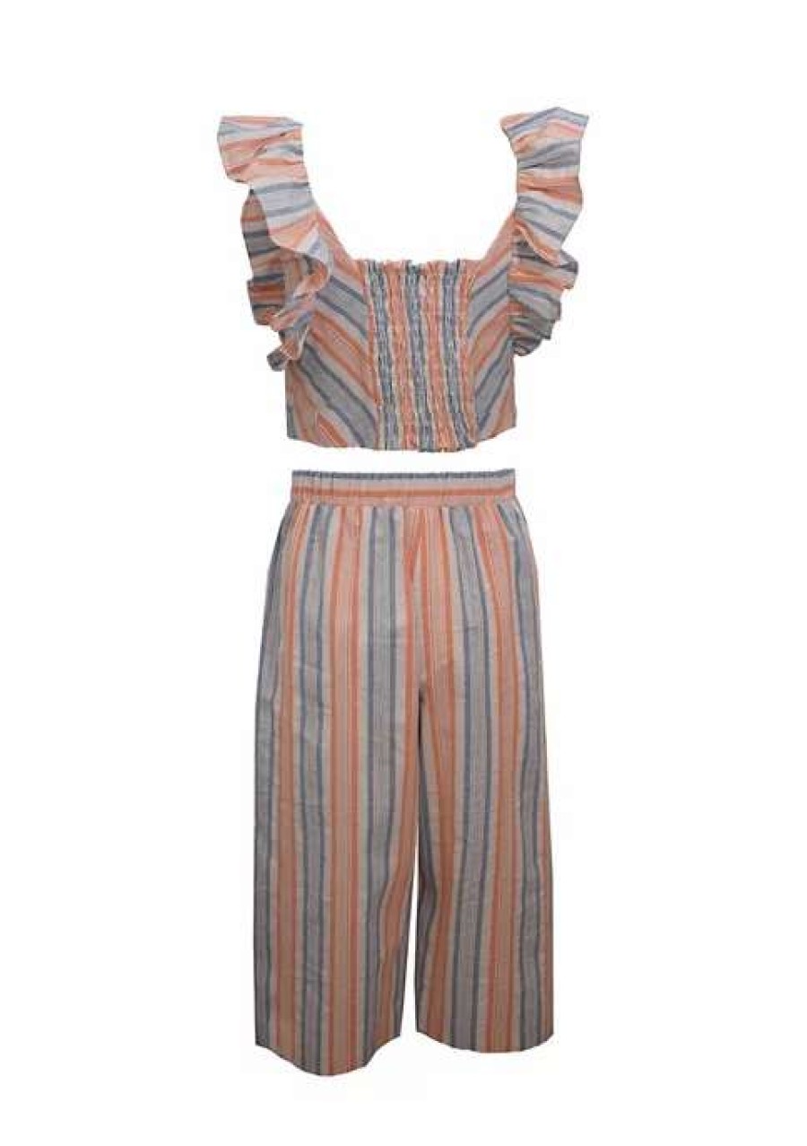 Kids * | Budget Bonnie Jean Girls 7-16 Stripe Matchy Set Orange