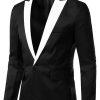 Men * | Best Deal Lars Amadeus Men'S Dress Slim Fit Blazer Contrast Color Collar One Button Prom Suit Sports Coat