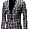 Men * | Coupon Lars Amadeus Men'S Dress Plaid Blazer Button Lightweight Slim Fit Checked Suit Sport Coat Jacket