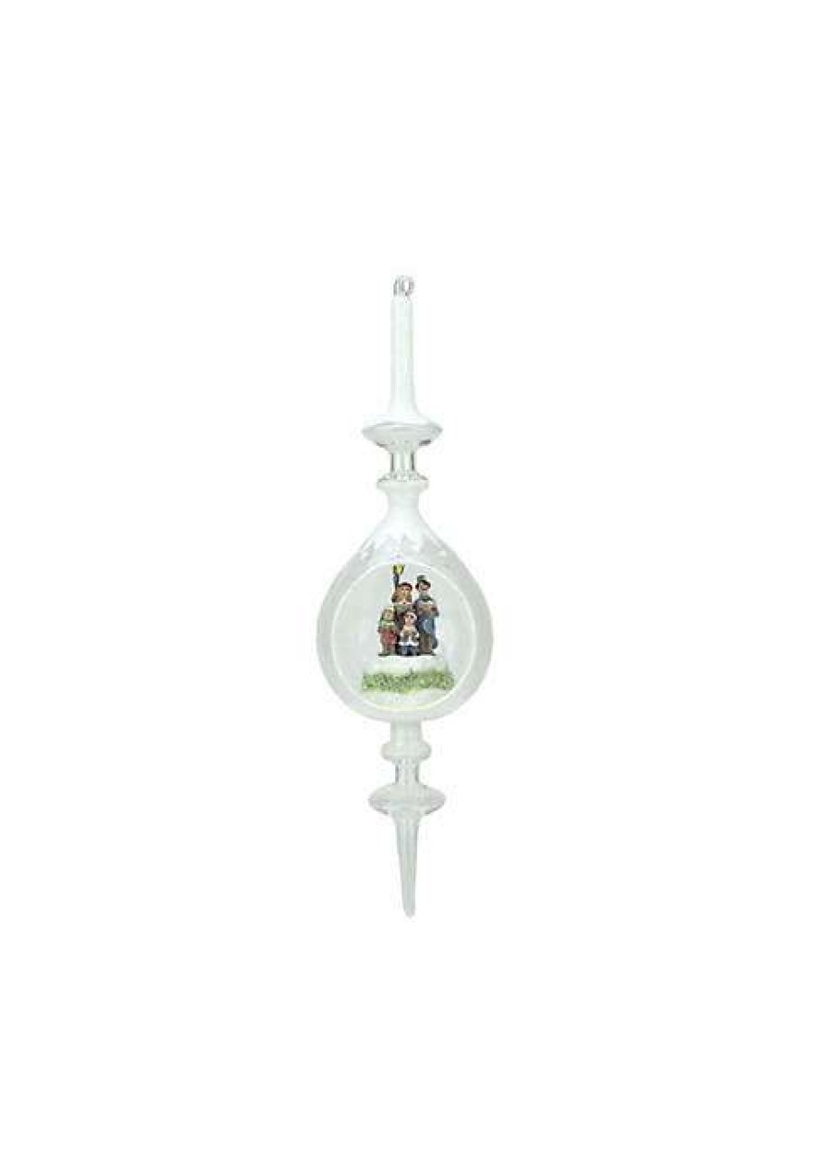 Home * | Promo Roman 12.5 Caroling Family Inside Of Glass Pendant Christmas Finial Ornament White