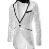 Men * | Cheap Lars Amadeus Men'S Sequin Tailcoat Tuxedo Blazer Party Wedding Show Sparkle Suit Jacket