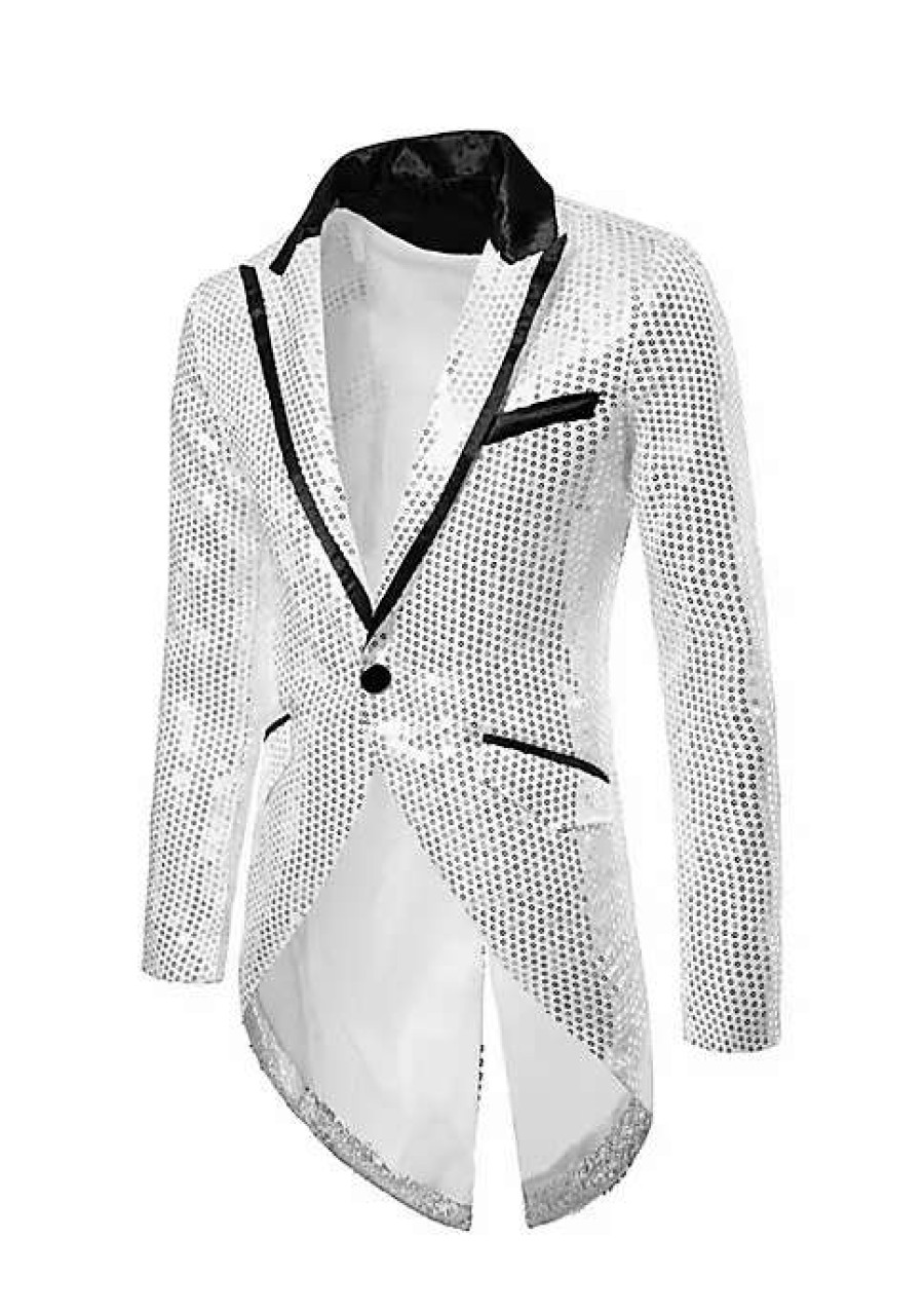 Men * | Cheap Lars Amadeus Men'S Sequin Tailcoat Tuxedo Blazer Party Wedding Show Sparkle Suit Jacket