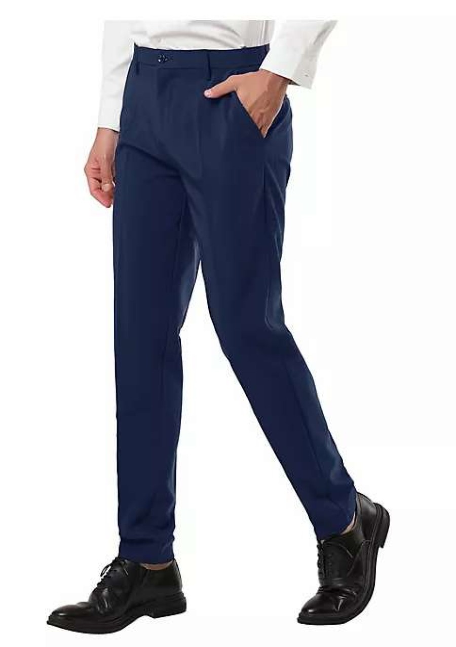 Men * | Cheapest Lars Amadeus Men'S Dress Business Pants Classic Fit Flat Front Suit Trousers